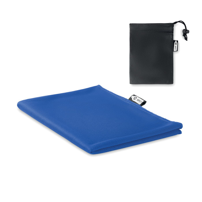 Serviette de sport publicitaire en PET recyclé TUKO Bleu royal
